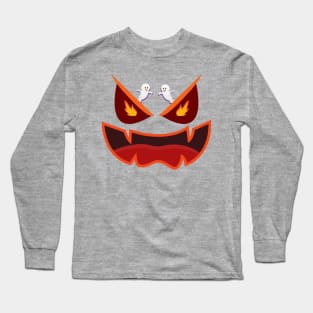 Halloween Face Mask, Pumpkin Face Mask, Mouth Mask funny. Long Sleeve T-Shirt